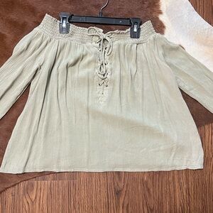 Small off the shoulder green blouse